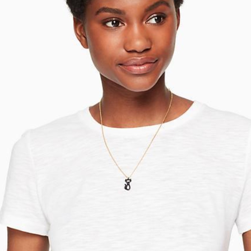 Kate Spade cat pave necklace - Picture 2 of 4